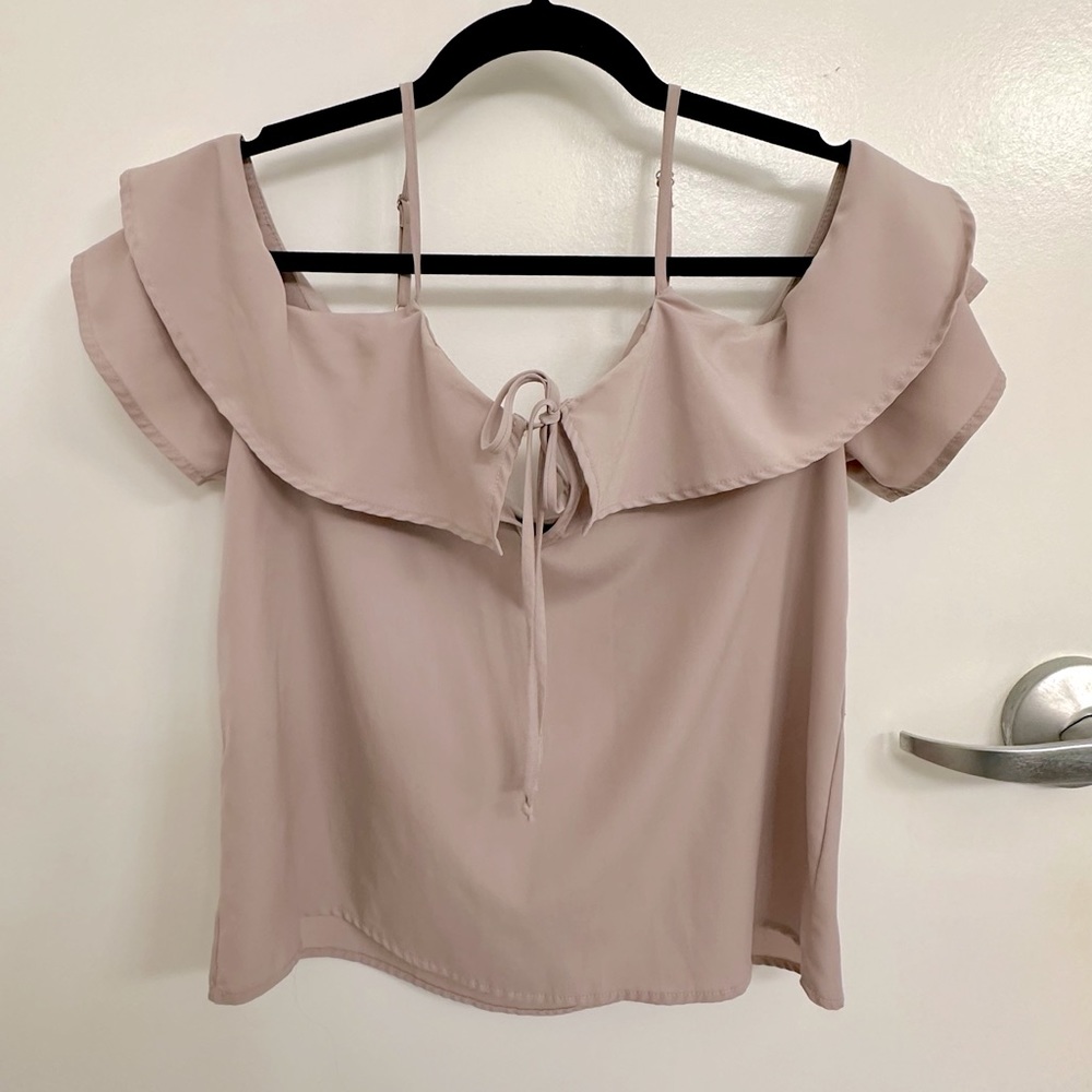 Harlowe & Graham off the shoulder spaghetti strap tank